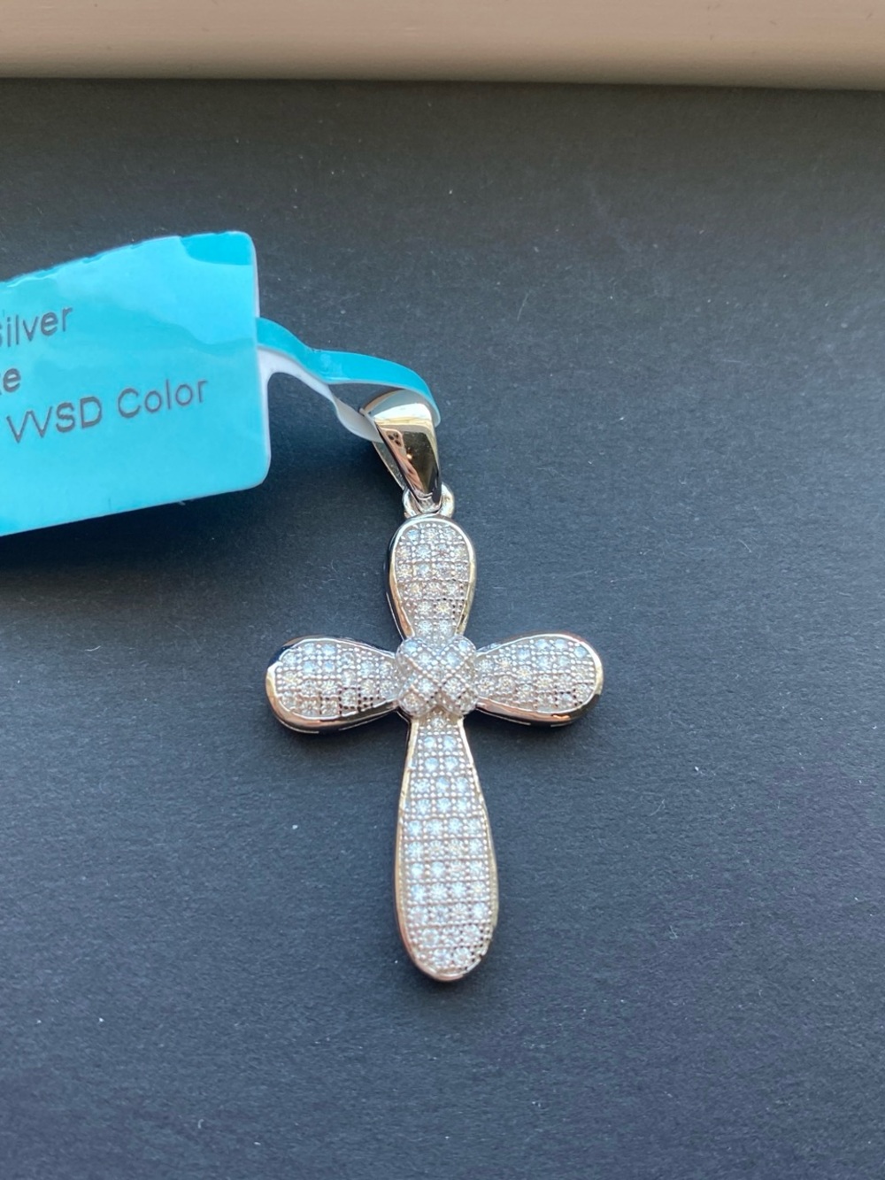 Sterling Silver Pave Cross Pendant